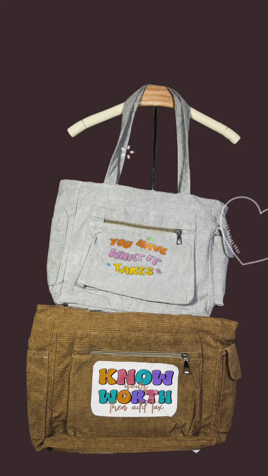 Corduroy Tote Bags